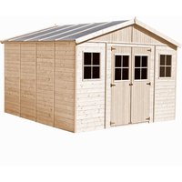 Wooden Garden Shed- Apex Shiplap Wooden Shed 14x14 ft/16m2 - Sheds and Outdoor Storage - Wooden garden storage shed, 17 mm planks Timbela M330+M330G