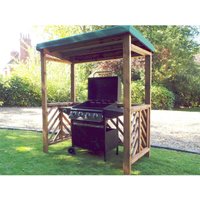 Wooden Dorchester Garden bbq Arbour Shelter Green Roof Cover - Charles Taylor