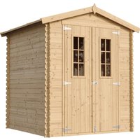 Wooden Garden Shed- Pent Shiplap Wooden Shed 6 x 6 ft /2,82 m2 - Outdoor garden shed with impregnated floor - 19 mm planks - Bike shed, Small shed,