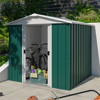 6'8 x 6'6' Yardmaster Green Metal Shed (2.02m x 1.97m)