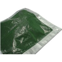 Faithfull Tarpaulin Green/Silver 3.6 X 2.7M (12 X 9Ft) 80Gsm