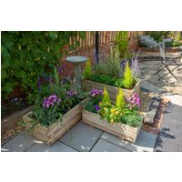 Durham Rectangular Wooden Planter - Set Of 3