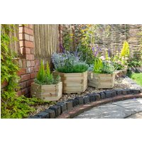 York Hexagonal Wooden Planter - Set Of 3