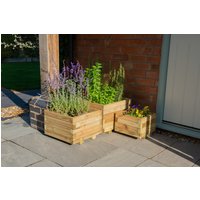 Kendal Square Wooden Planter - Set Of 3