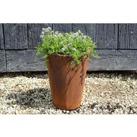Corten Steel Tapered Cylinder Planter - 400mm x 300mm x 500mm