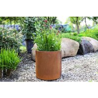 Corten Steel Straight Cylinder Planter - 300mm x 300mm