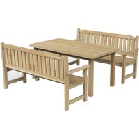 Forest Garden Brown Timber Rosedene Set 1 - Table and Benches Home Delivery