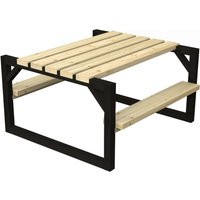 Forest Garden Brown & Black Timber Colour Block Picnic Bench Home Delivery