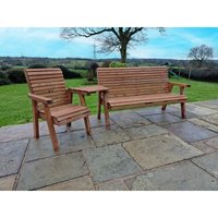 Swedish Redwood Angled Garden Tete a Tete by Croft - 4 Seats