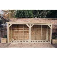 Broadway Garden Log Store 360cm wide x 60cm deep by Churnet Valley - LS6X12
