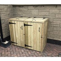 Deluxe Garden Bin Store 140cm wide x 90cm deep by Churnet Valley - BS102