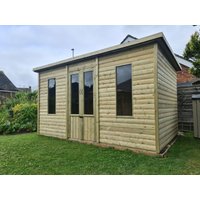 Bakewell Garden Summerhouse 3.6M wide x 3M deep Pent Roof by Churnet Valley - BAKE12X10