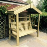 Tromin Wooden Large Cottage Garden Seating Bench In Natural