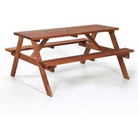 Caius Timber Picnic Table With Benches In Oak Brown