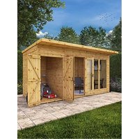 Mercia 14 X 6Ft Maine Pent Summerhouse With Side Shed