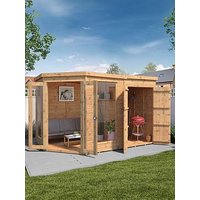 Mercia 11 X 7Ft Premium Corner Summerhouse With Side Shed