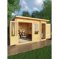 Mercia 4.1M X 3M Pent Log Cabin With Side Shed (19Mm)