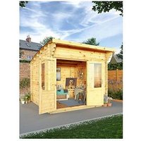 Mercia 3M X 3M Curved Roof Log Cabin - 44Mm