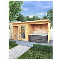 Mercia 16 X 6Ft Maine Pent Summerhouse With Patio Area