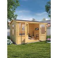 Mercia 4M X 3M Reverse Apex Log Cabin - 19Mm